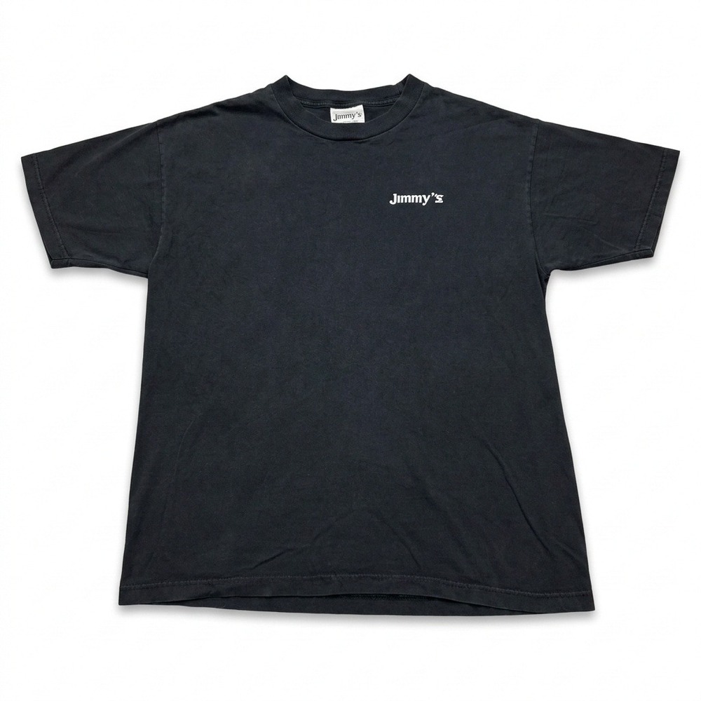 Vintage Jimmy'Z T-Shirt Mens Medium Black Skate Surf Graphic Y2K Made in DR